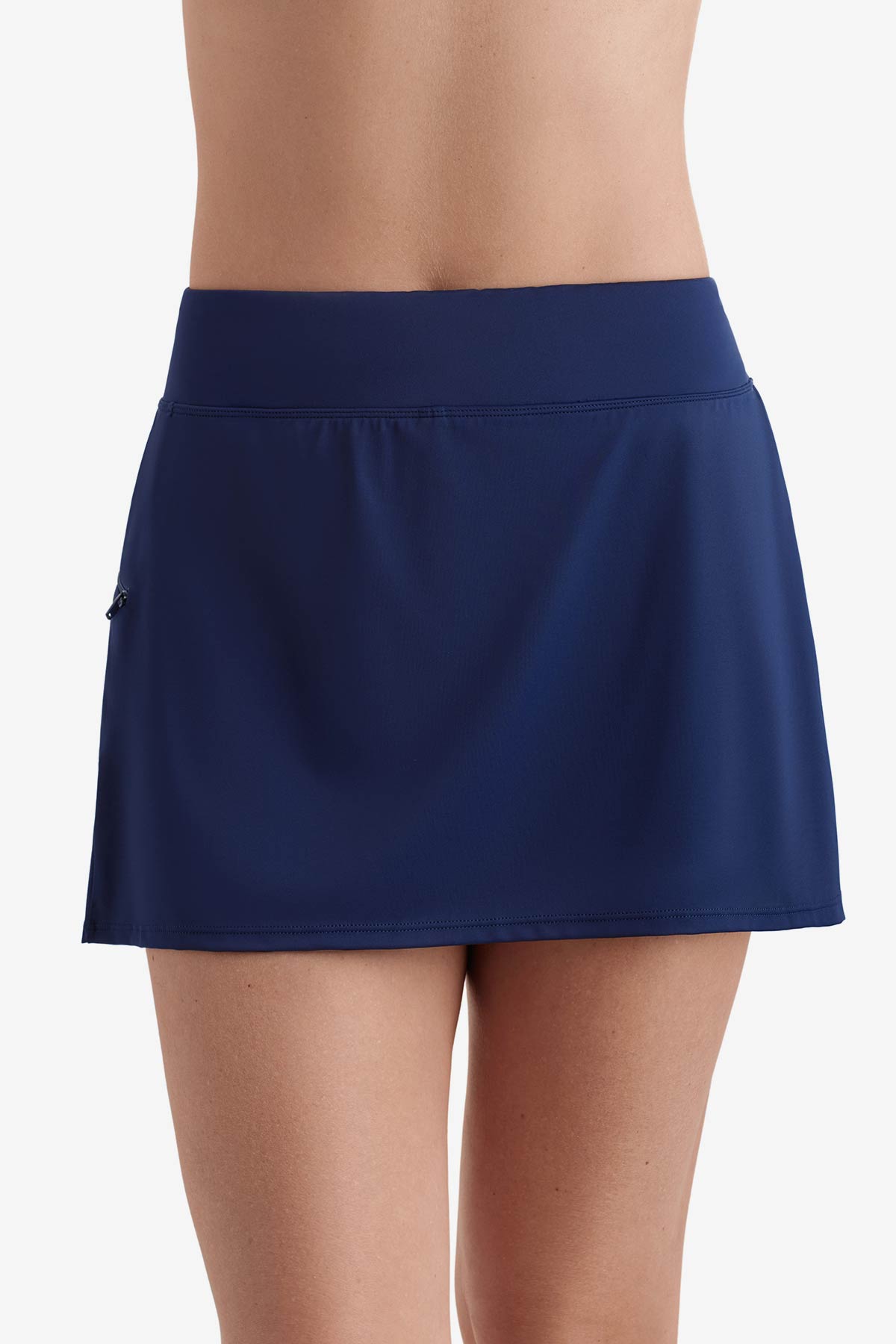 Shape Solver Side Zipper Pocket Skort Swim Bottom Divine Solid