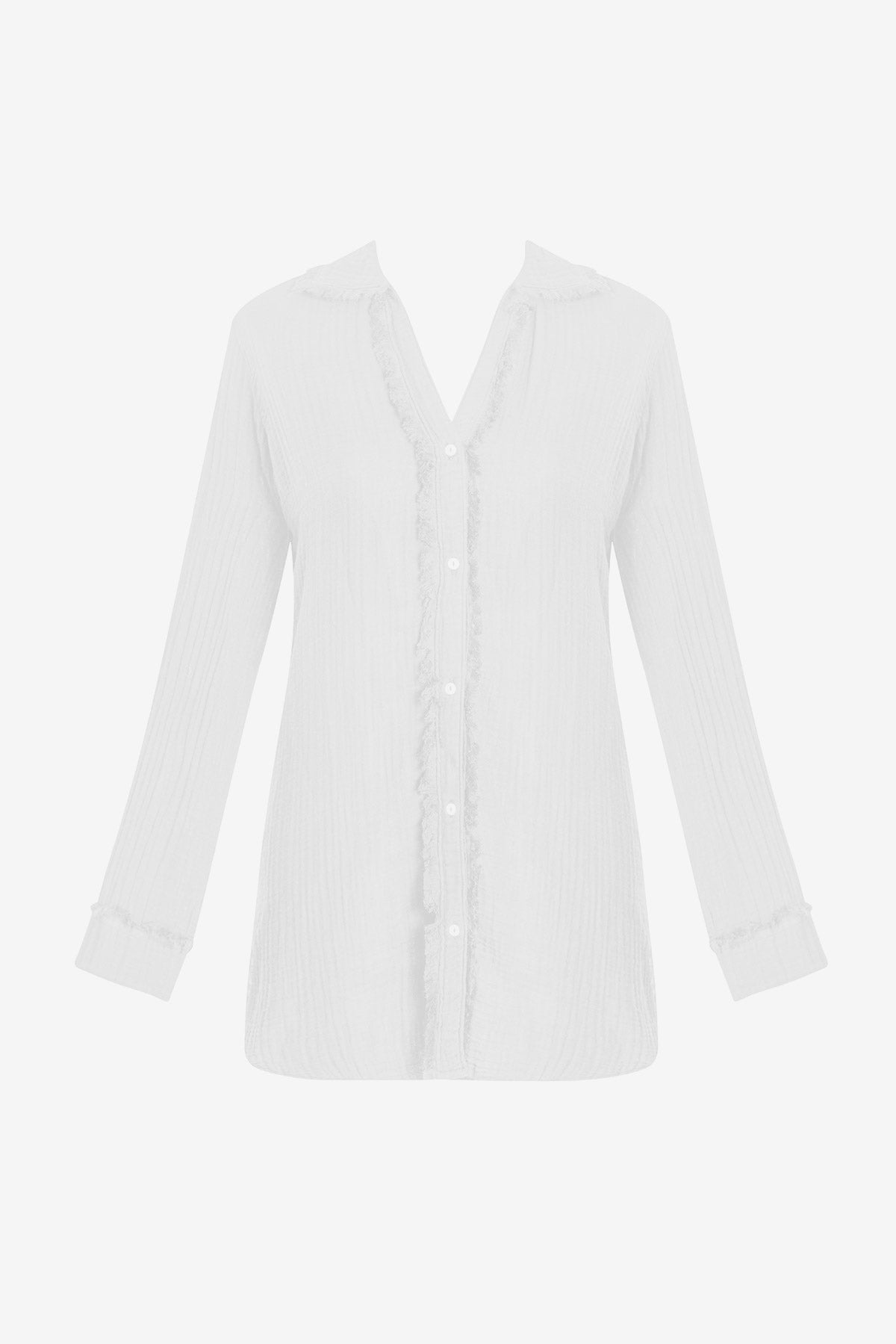 White long sleeve button up shirt