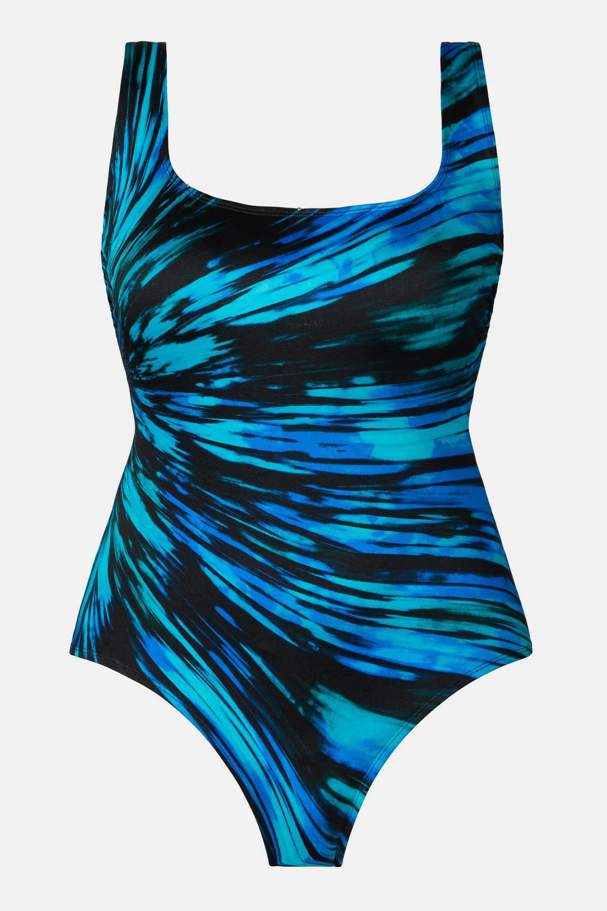 Blue tie-dye one piece swimsuit
