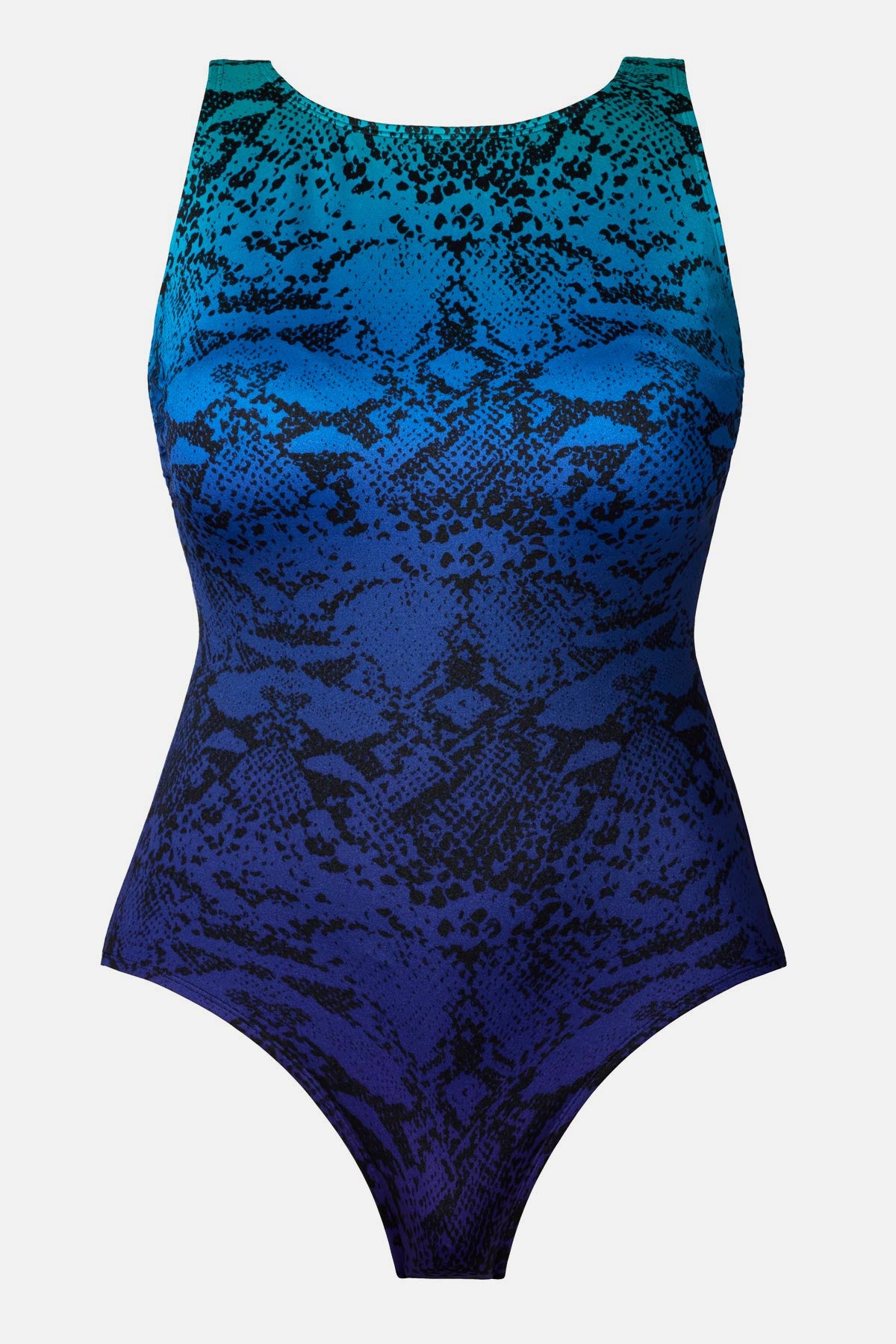 Animal-esque printed one-piece swimsuit in blue