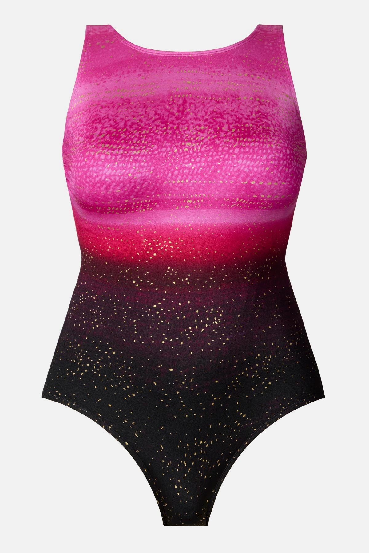 Pink ombre one-piece swimsuit with shimmer detailing
