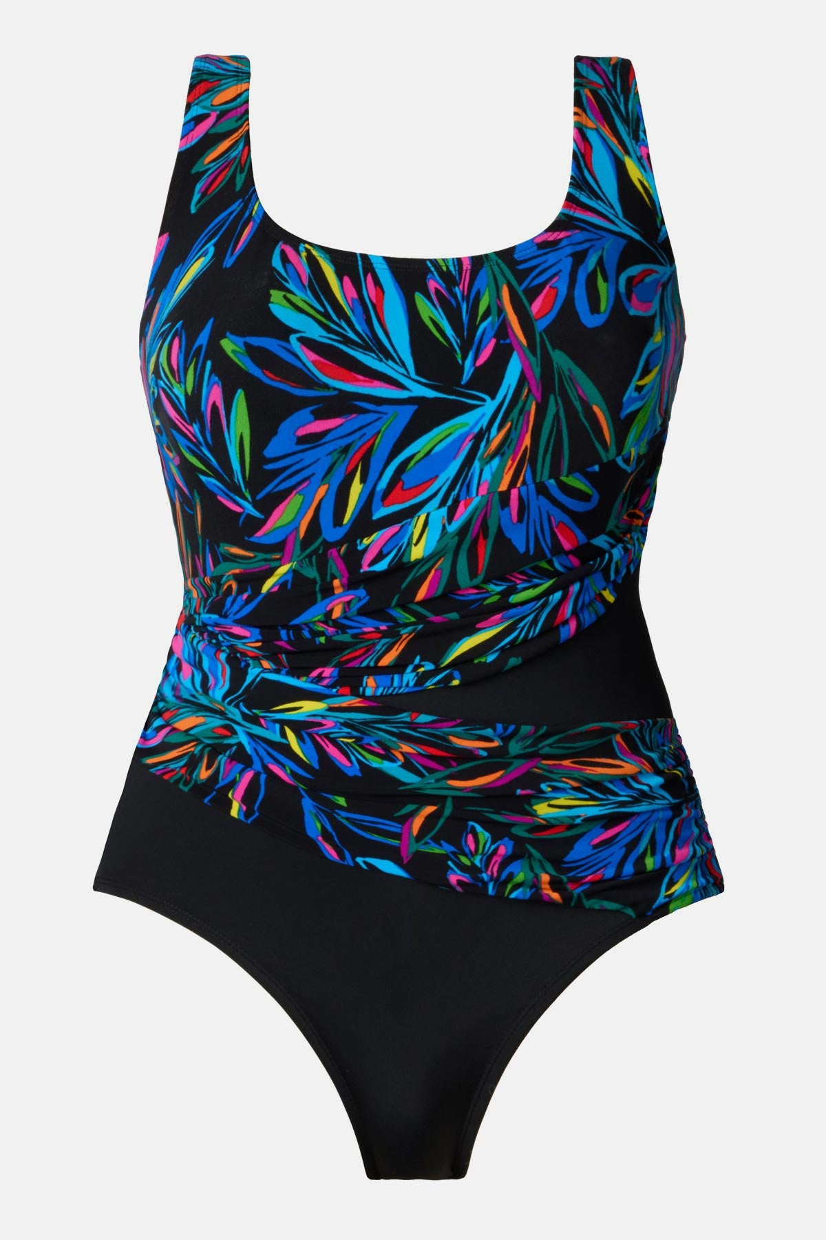 Abstract rainbow print one-piece swimsuit