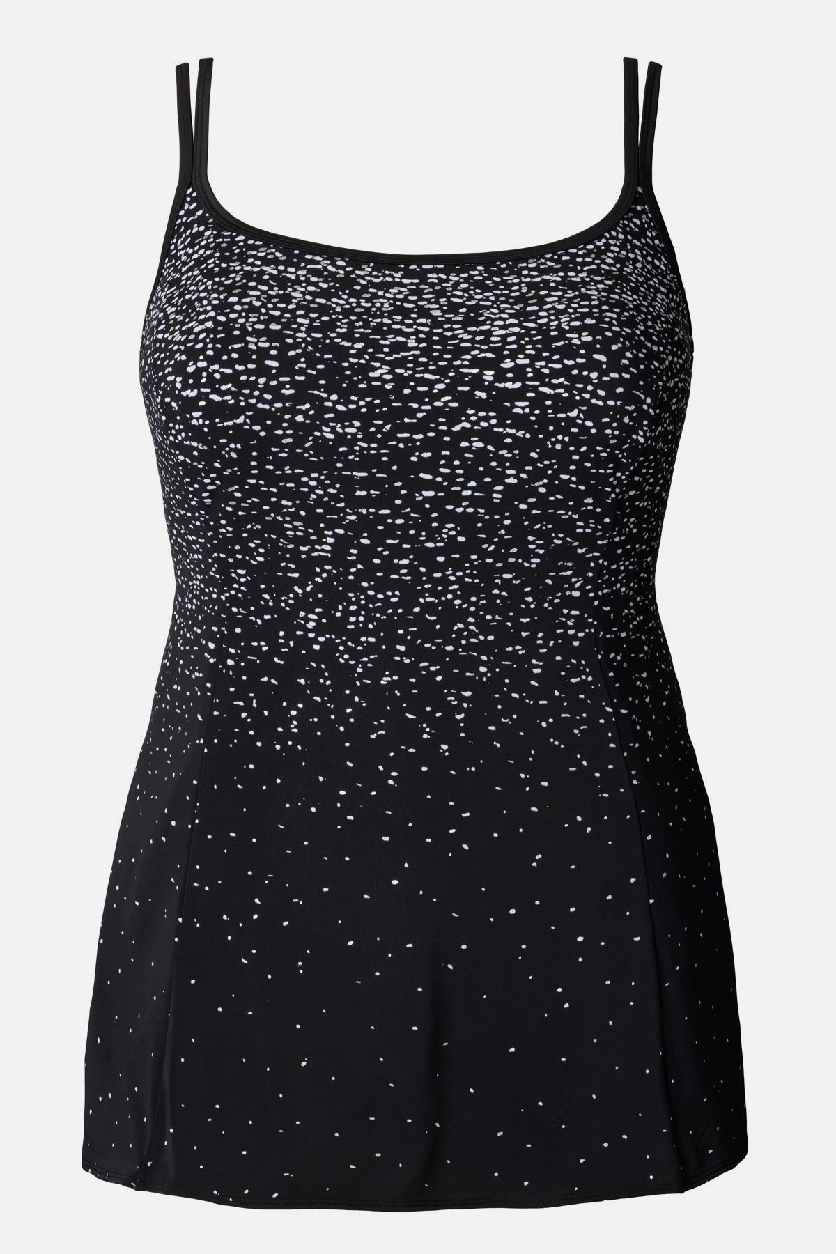 Black and white speckled swim dress