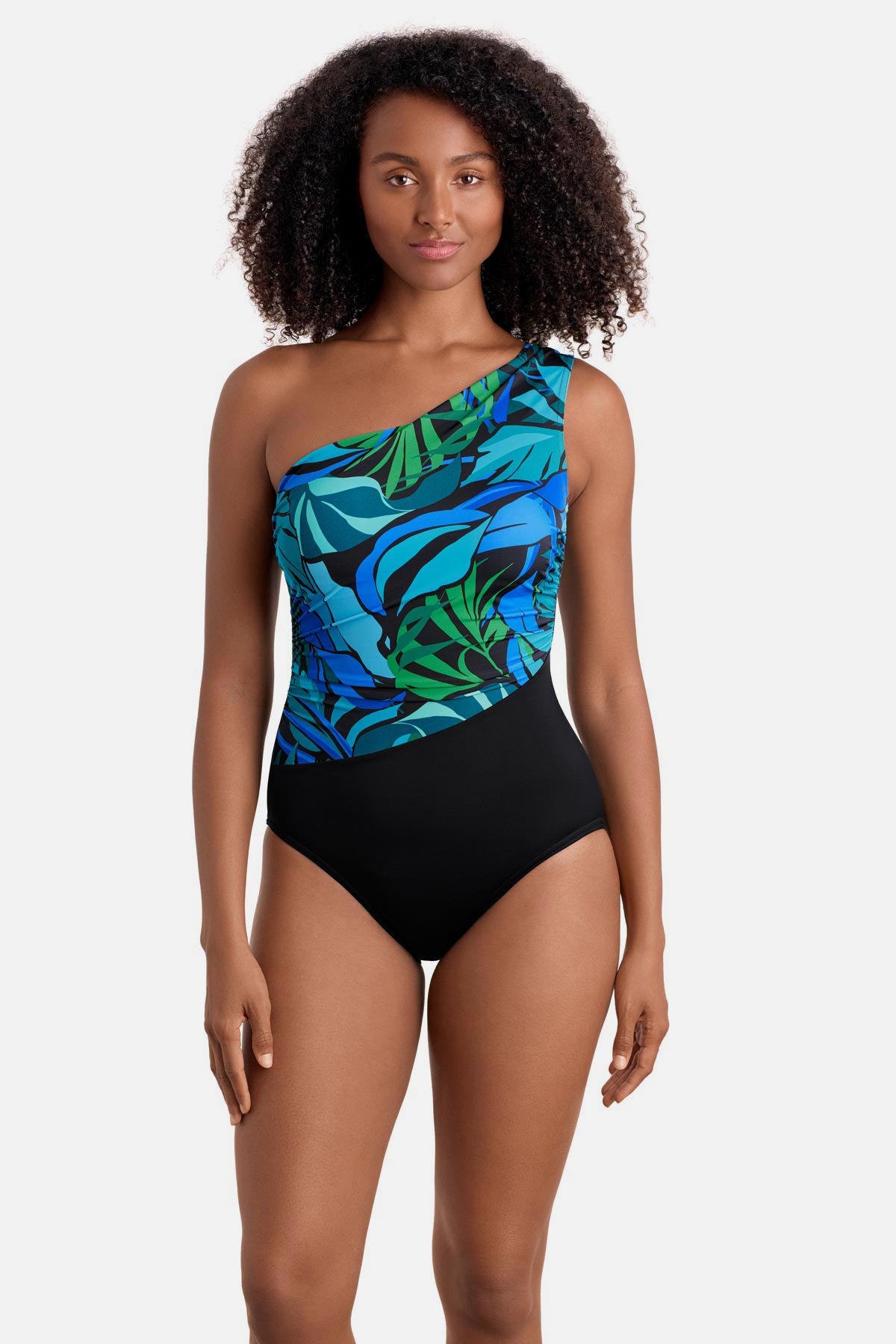 水着・ラッシュガード SWELLY One Shoulder One Piece Shape Solver One Shoulder One Piece Leaf Sensation – Longitude Swim