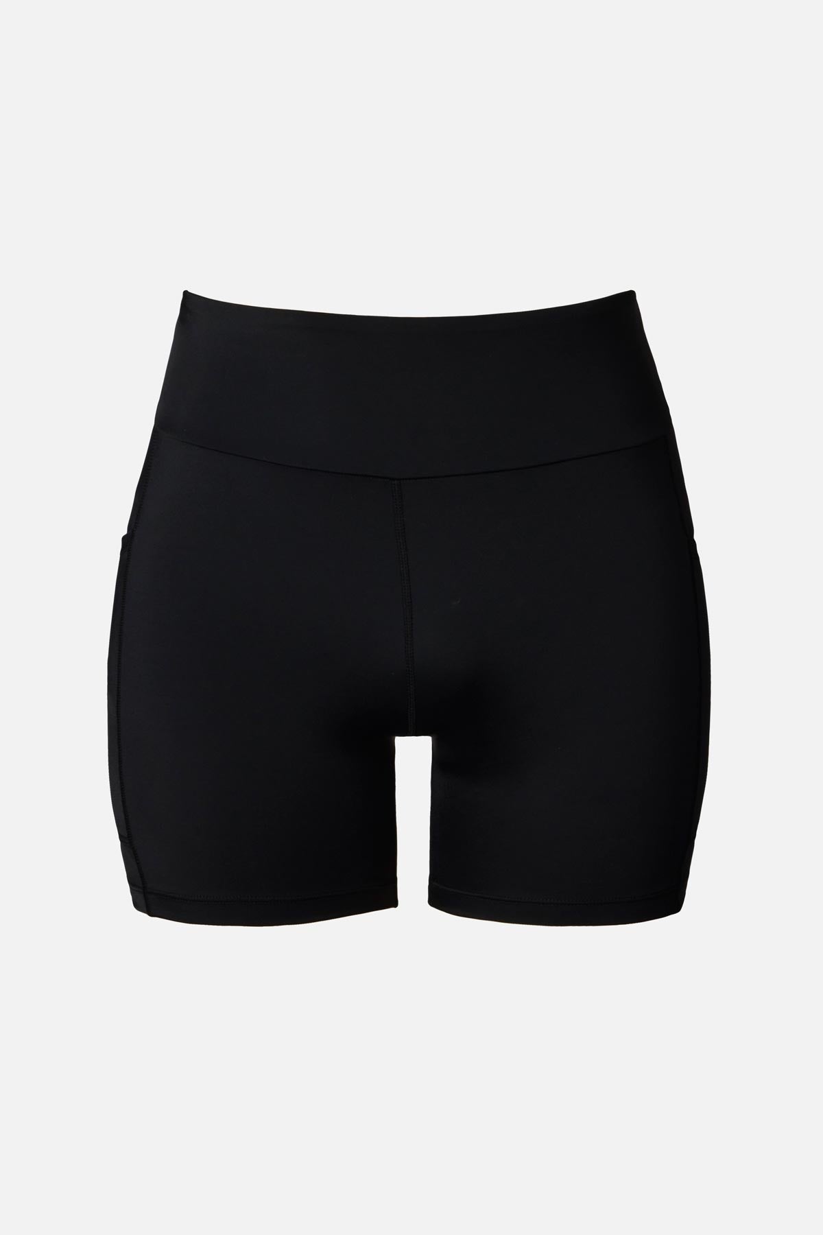 Black yoga swim shorts