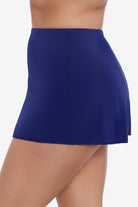 Side view of navy-blue swim skirt