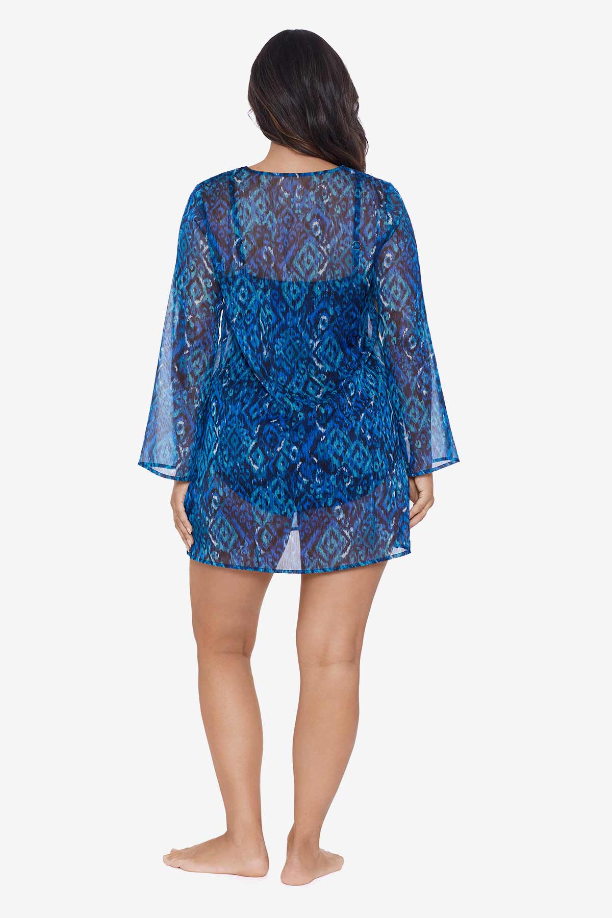 Embroidered Swim Cover Up Dress Bali Brocade Longitude Swim