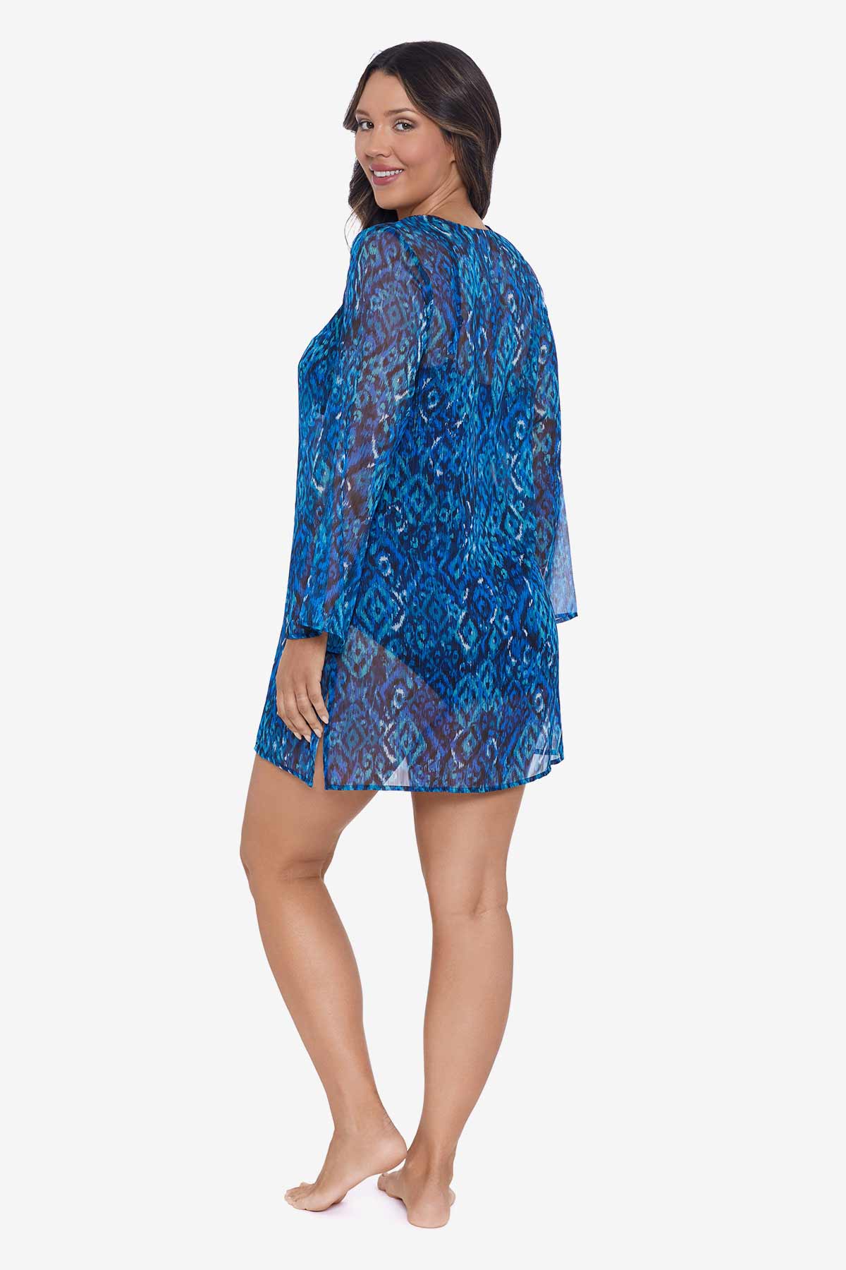 Embroidered Swim Cover Up Dress Bali Brocade Longitude Swim