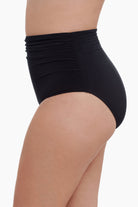 Side of black swim bottoms