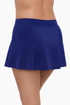 Side of ink blue swim skirt