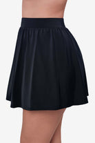 Side of black swim skirt