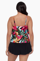 Woman faced away to show detail of swim romper