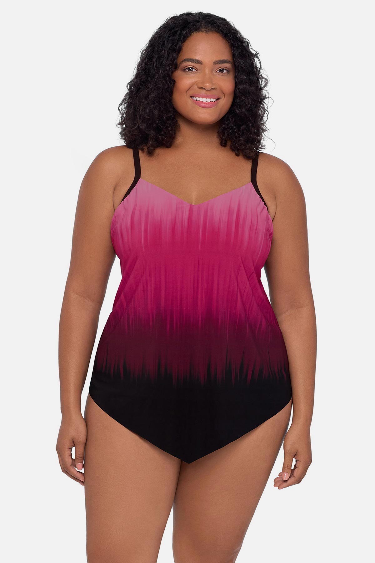 トップス Petit rose tankini (pink) Trimshaper Plus Size Hank Tankini Top Rose Ombre – Longitude Swim