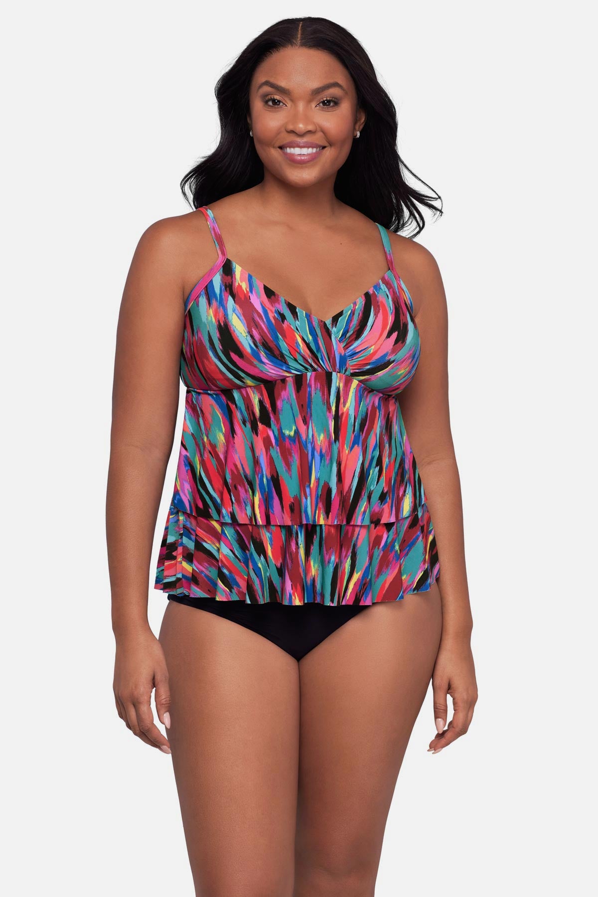 Trimshaper Leona Tankini Top Abstract Mosaic – Longitude Swim
