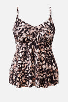 Brown butterfly wing printed tankini top