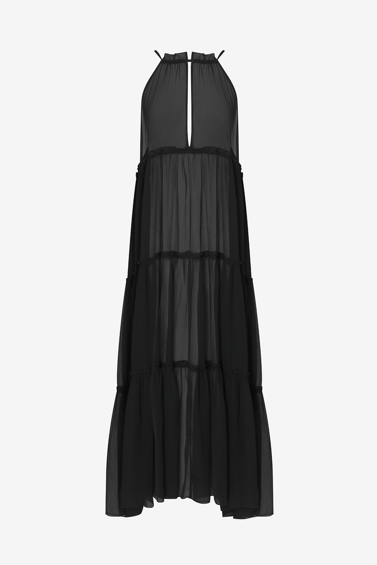 Black sheer swim dress cover up