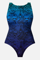 Animal-esque printed one-piece swimsuit in blue