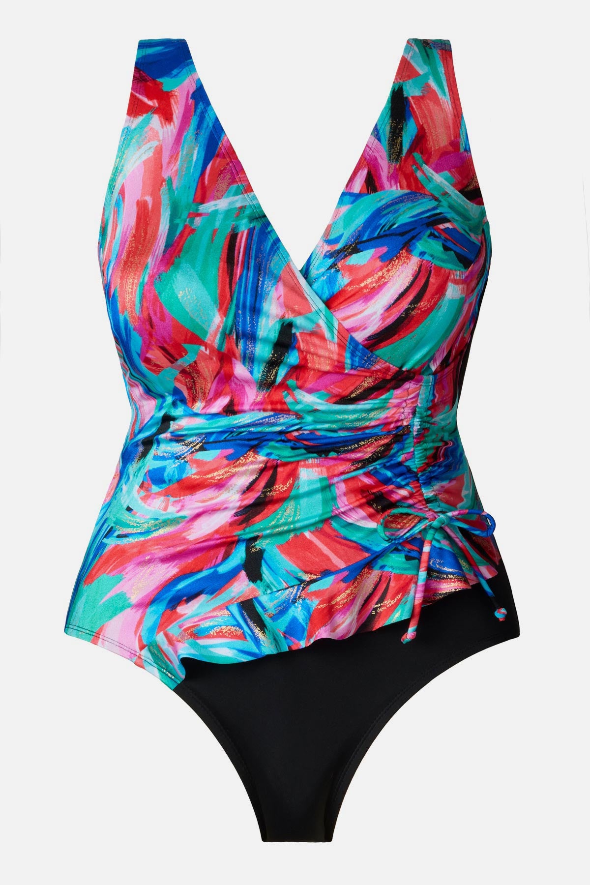Longitude Long Torso Ruffle Surplice One Piece Carnival Dance