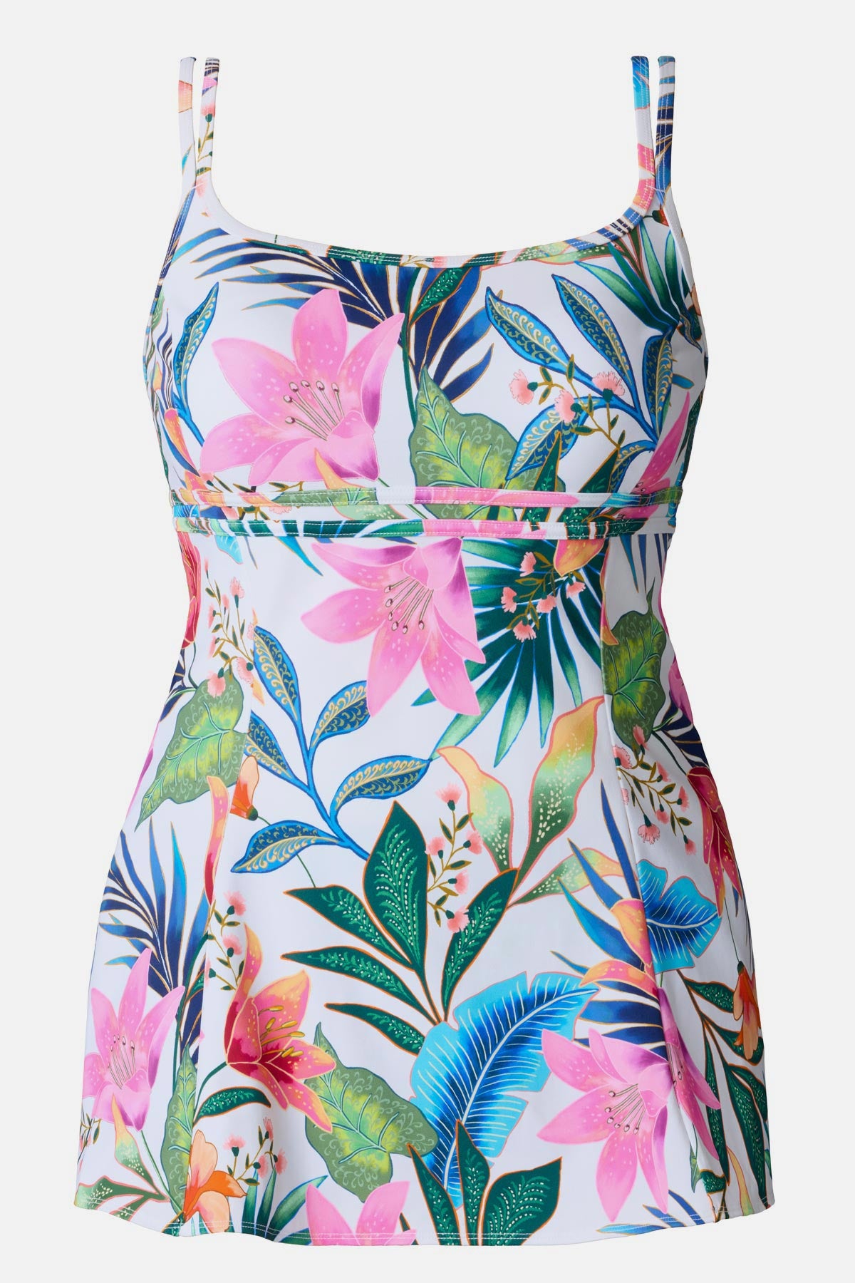 Multicolored floral printed swim dress