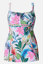 Multicolored floral printed swim dress
