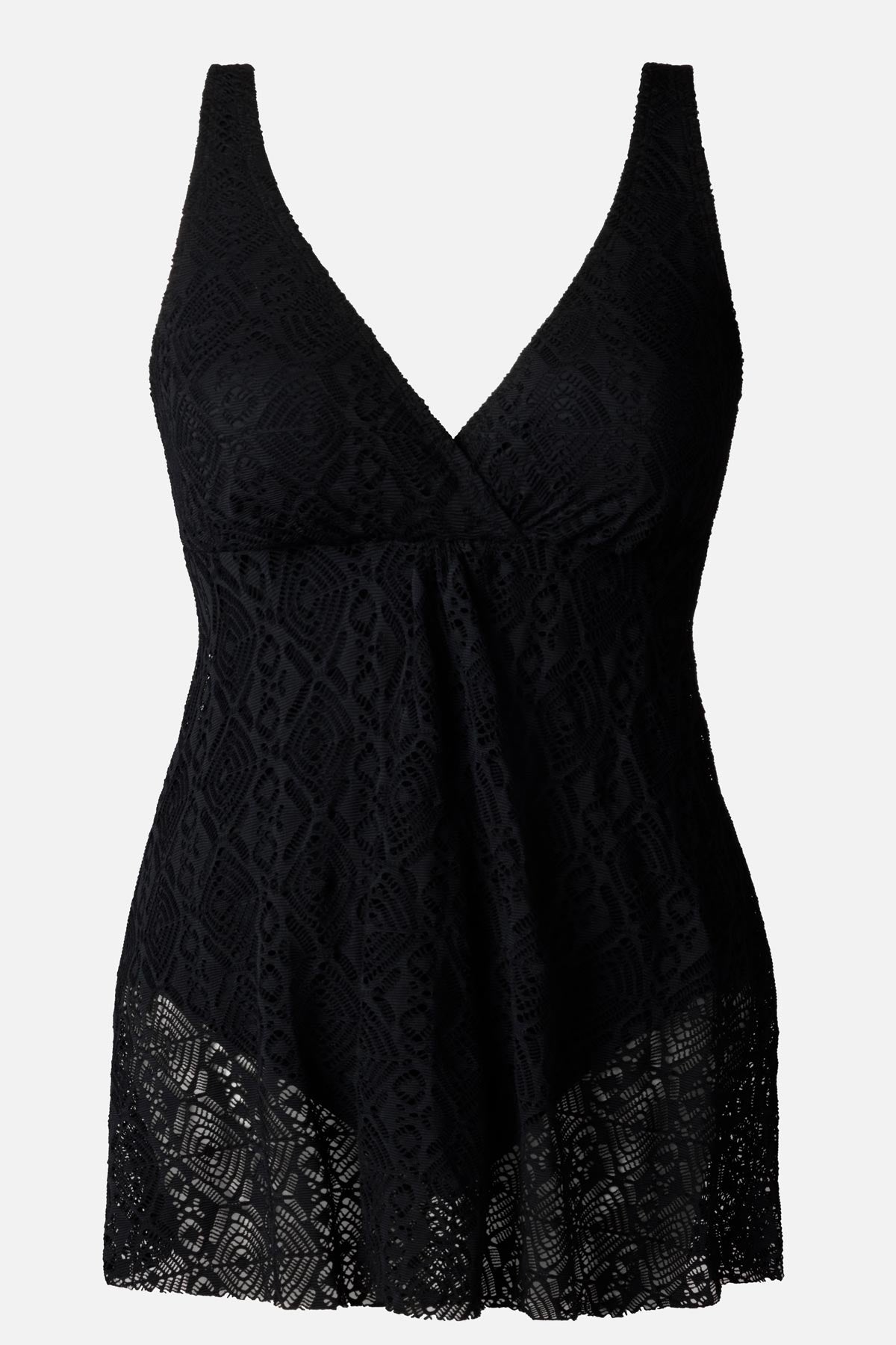 Black crochet swim dress