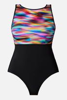 Rainbow tie dye one-piece swimsuit
