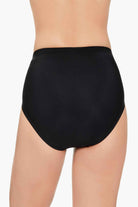 Back view of black swim bottoms